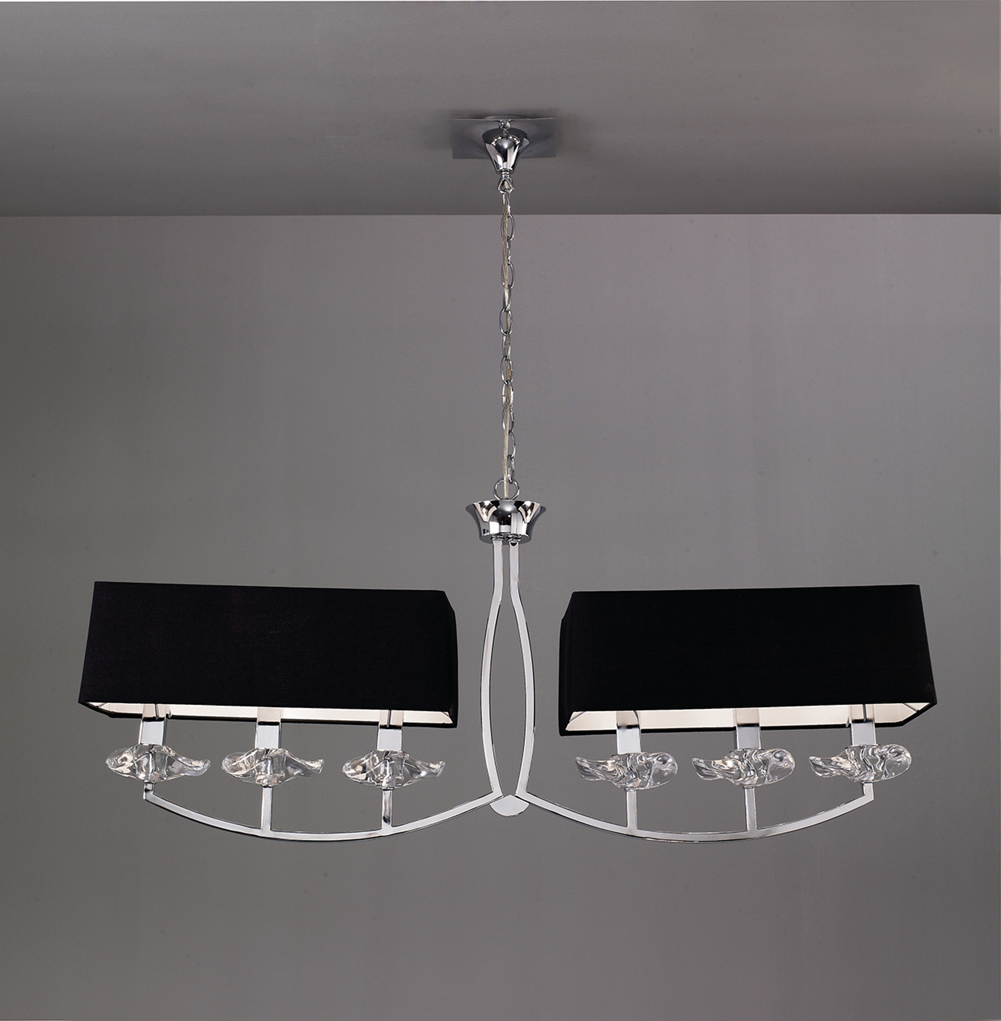 Akira Polished Chrome-Black Ceiling Lights Mantra Linear Fittings